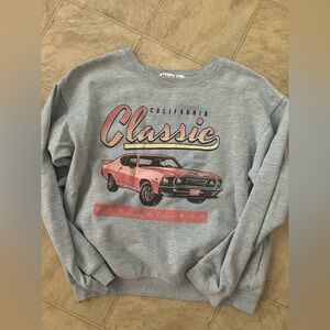 Gray Classic Car Graphic sweatshirt